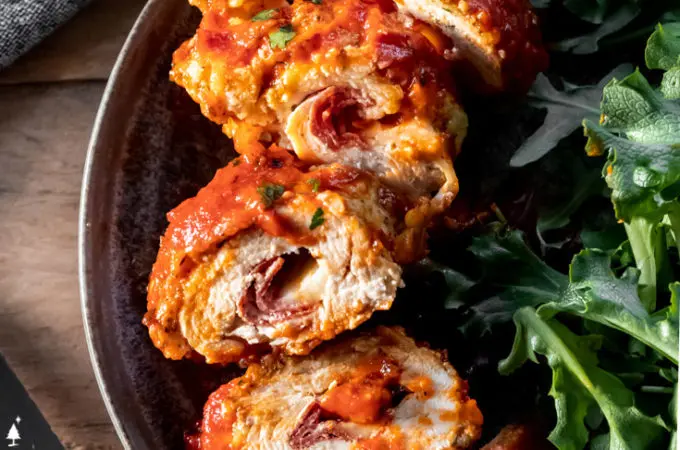 top view of chicken rolls recipe
