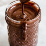 closer view of healthy chocolate almond butter