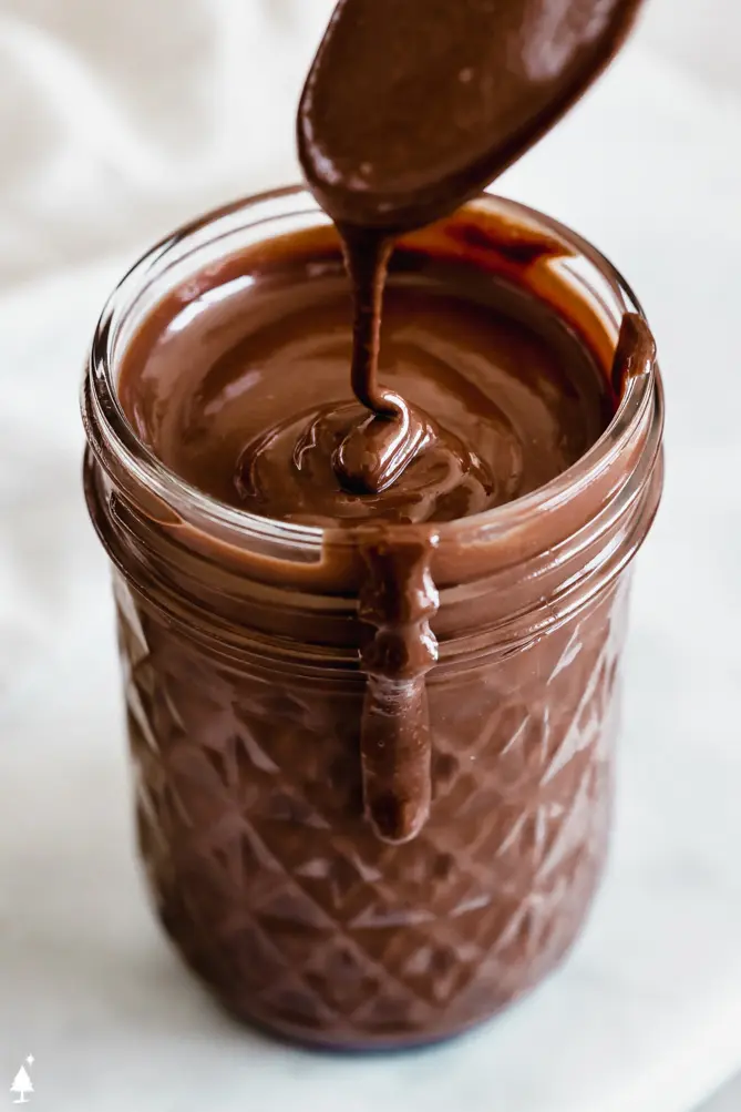 closer view of healthy chocolate almond butter