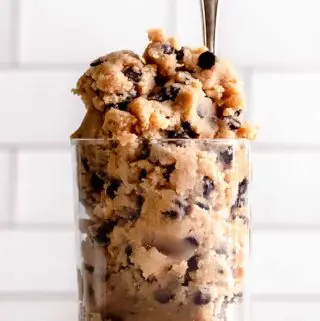 closer view of easy sugar free cookie dough