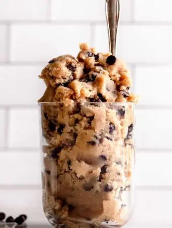 closer view of easy sugar free cookie dough