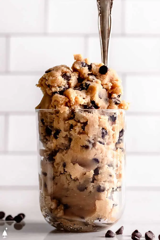 closer view of easy sugar free cookie dough