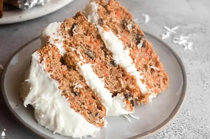 closer view of keto carrot cake recipe with almond flour