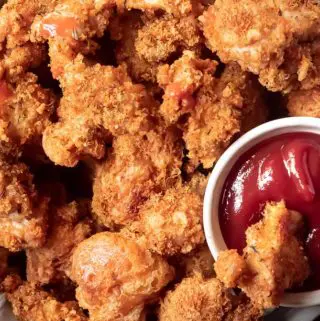 top view of keto chicken nuggets without almond flour