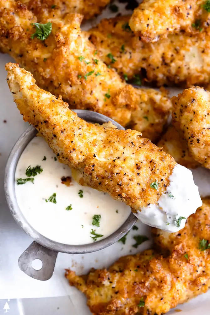 top view of keto chicken tenders recipes