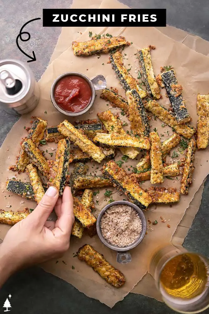 keto french fries made from zucchini, parmesan and seasoning