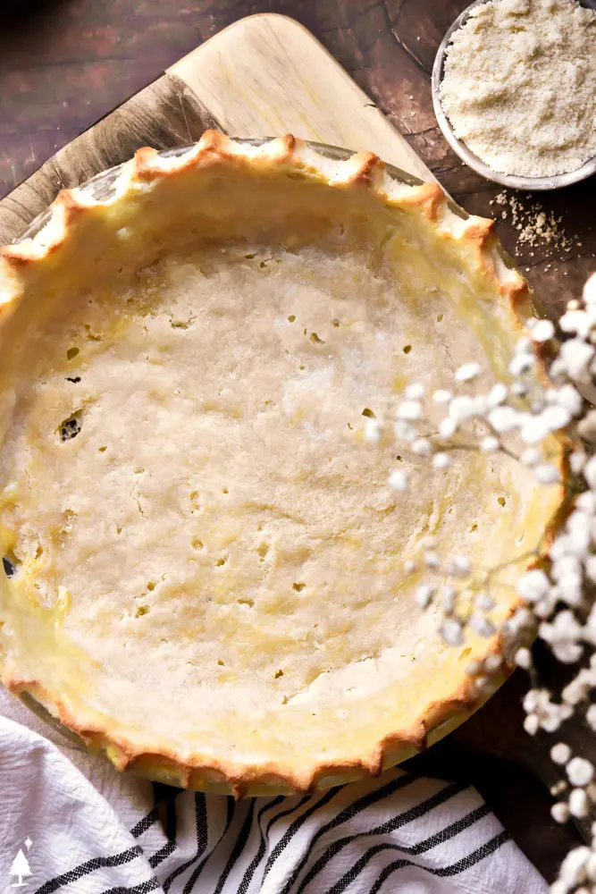 closer view of almond flour pie crust
