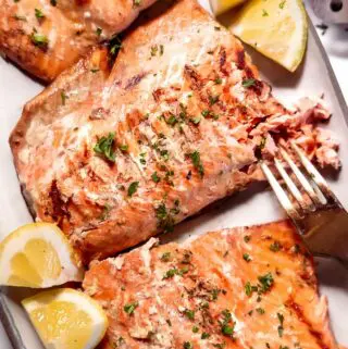 top view of salmon marinade recipe