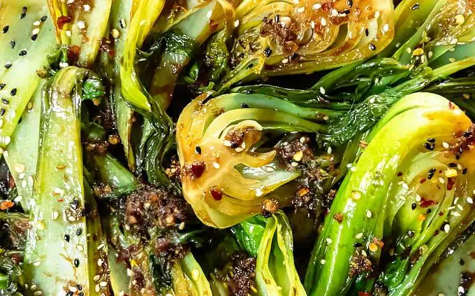 top view of easy bok choy recipe