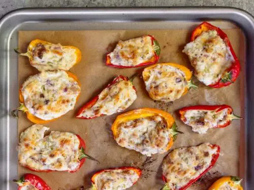 closer view of healthy stuffed mini peppers
