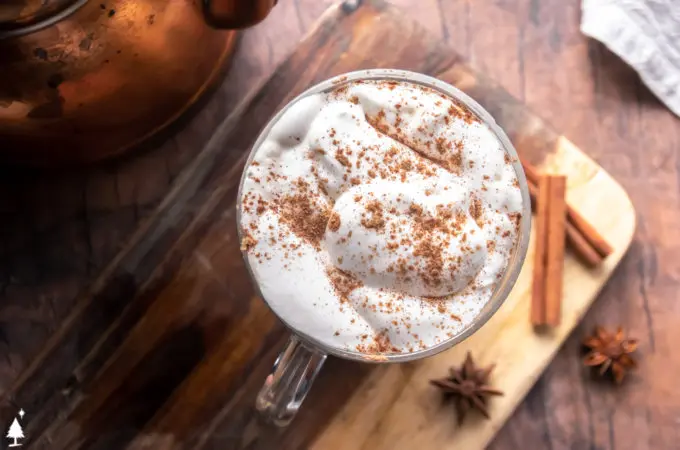 top view of keto pumpkin spice latte