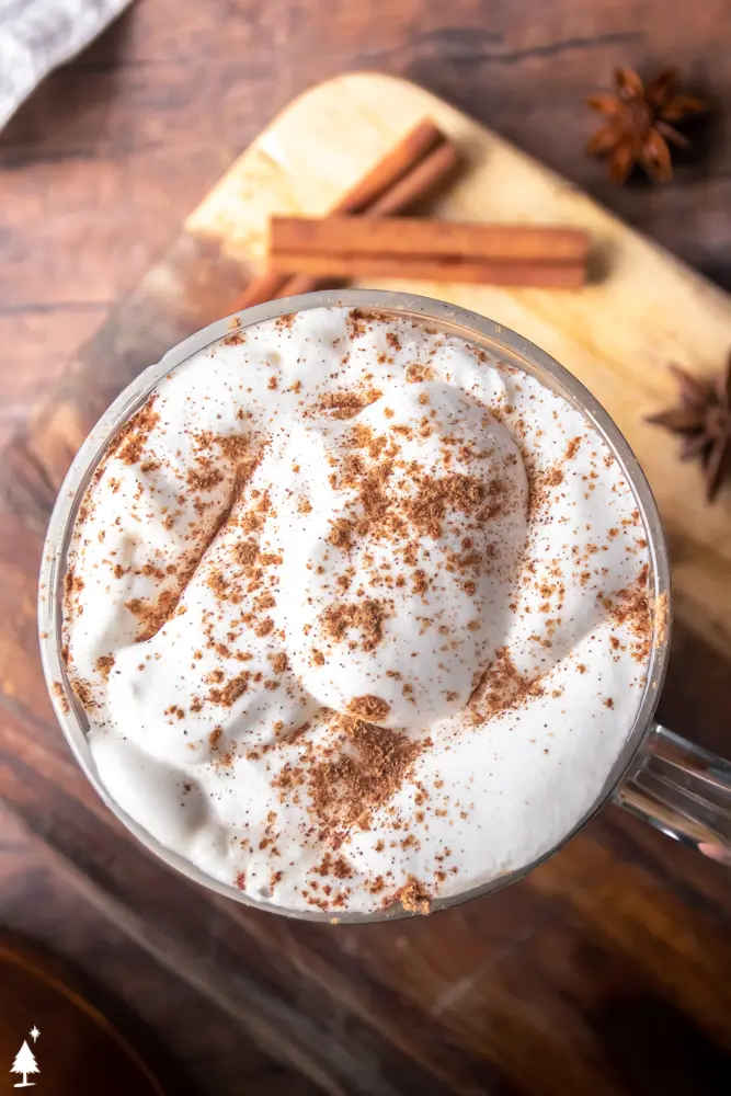 top view of keto pumpkin spice latte