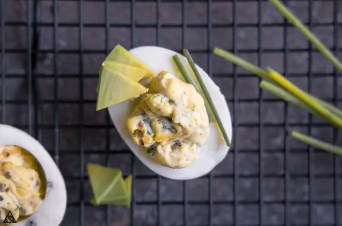 This ain’t your mama’s deviled egg recipe, this is the spicy, creamy, crunchy jalapeno deviled eggs recipe OF YOUR DREAMS! Check out this caliente take on a classic app!