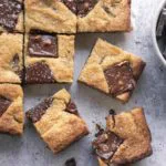 low carb cookie bars in a plate