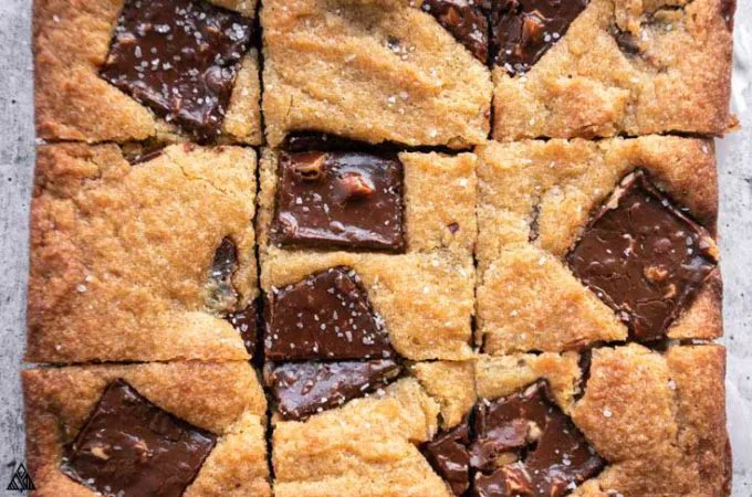 top view of low carb cookie bars
