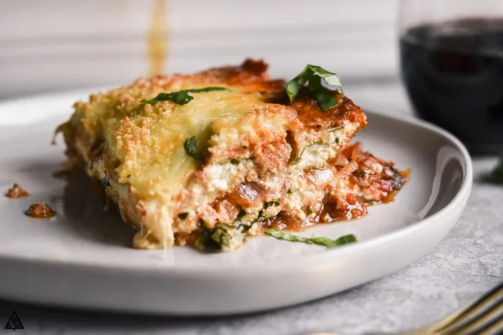 eggplant lasagna in a plate