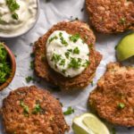 top view of low carb crab cakes
