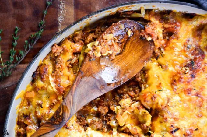 serving of keto goulash