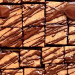low carb peanut butter fudge slices covered in chocolate