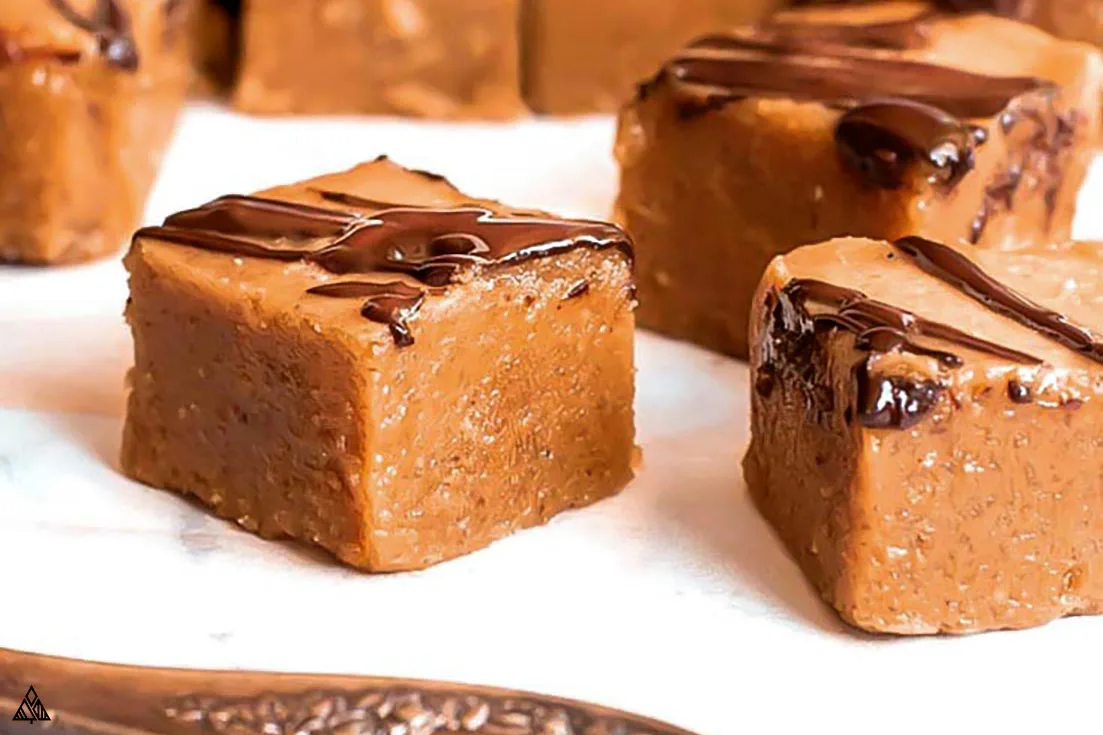 slices of low carb peanut butter fudge