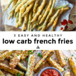 infographic of various low carb french fries