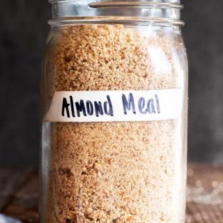jar full of homemade almond meal