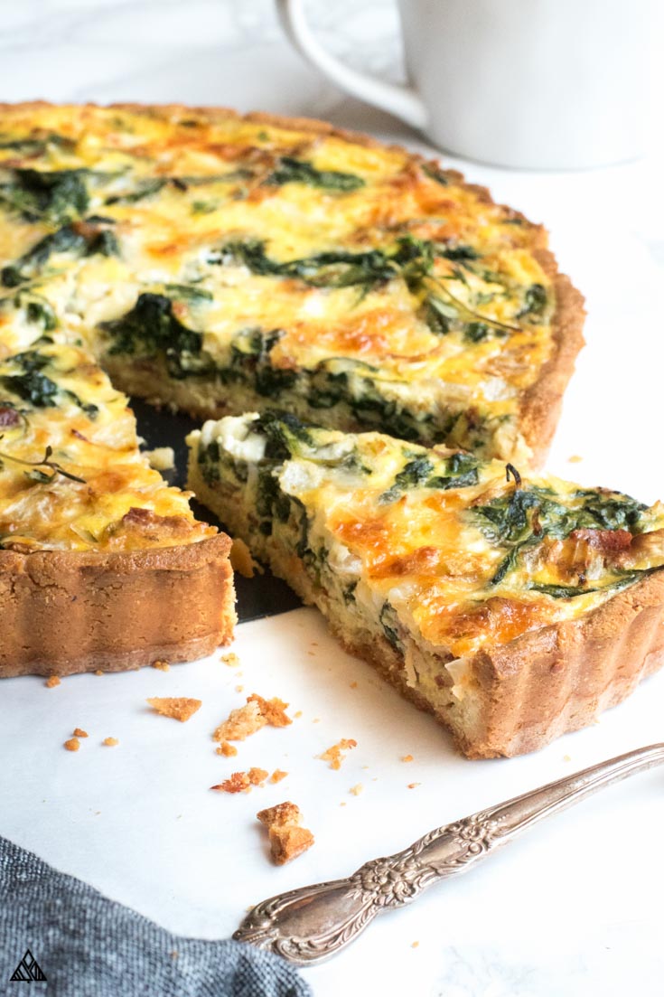 Spinach Bacon Quiche, How to Make it With/Without The Crust!