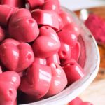A bowl of heart shaped low carb gummies
