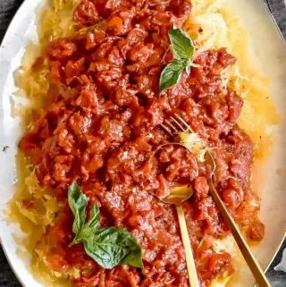 top view of best keto spaghetti sauce