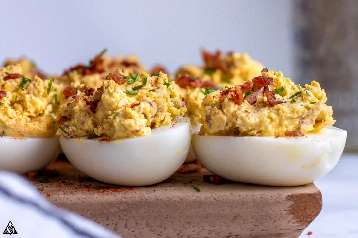 One of the best deviled eggs recipes is deviled eggs with bacon