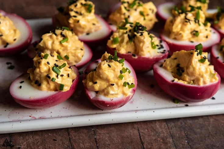 One of the best deviled eggs recipes is pickled deviled eggs