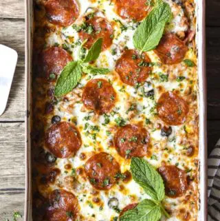 new bake low carb pizza casserole