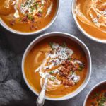 4 bowls of low carb tomato soup