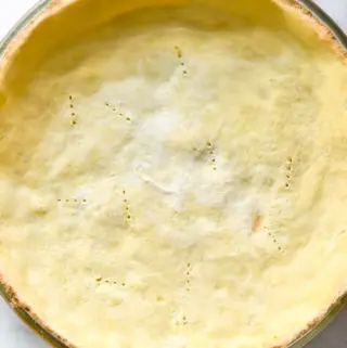 top view of coconut flour pie crust