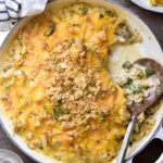 low carb tuna casserole with ladle