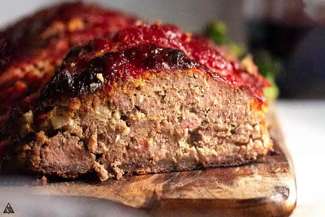 side view of low carb meatloaf