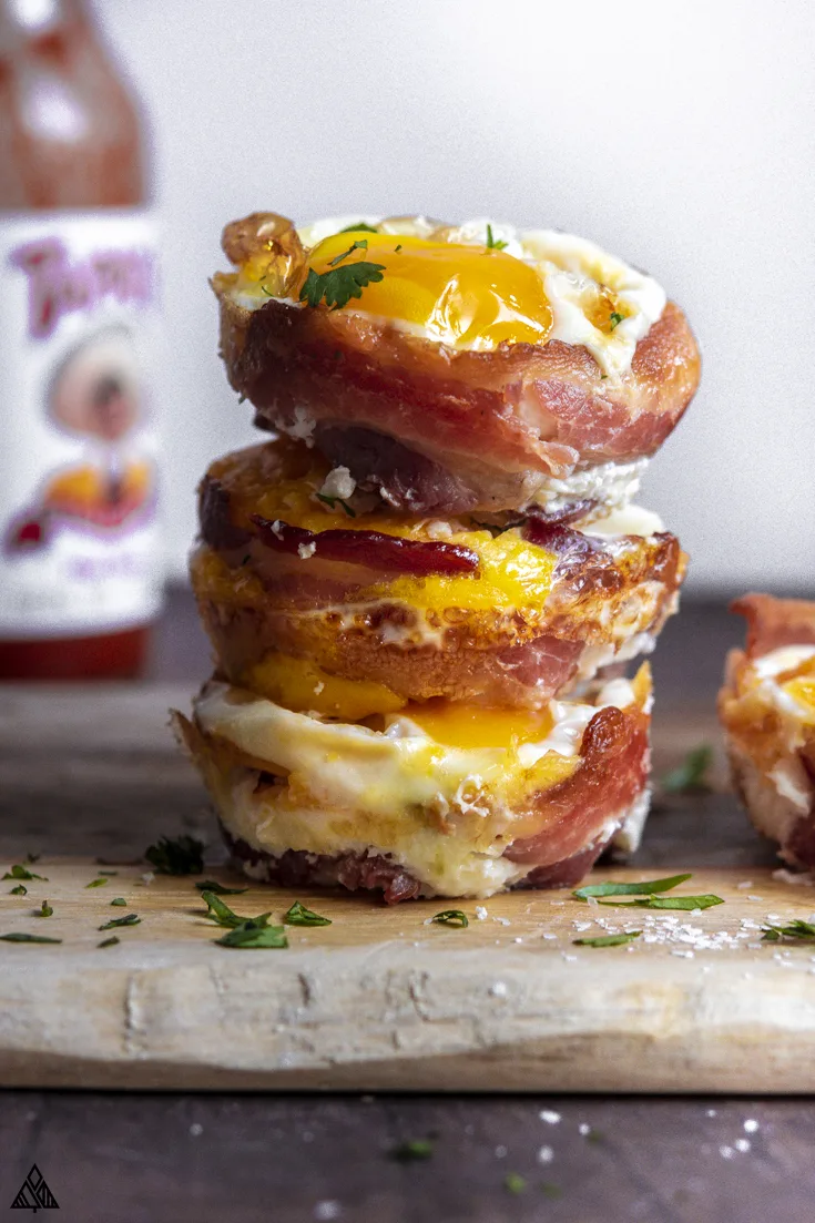 Stack of low carb breakfast muffins
