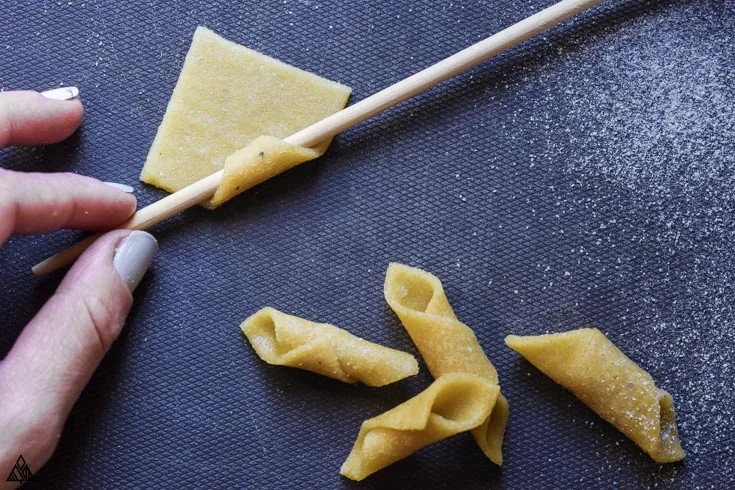 Almond Flour Pasta, How to form garganelli