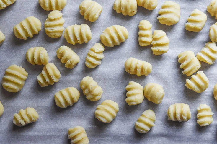 Top view of raw gnocchi