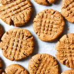 top view of low carb peanut butter cookies
