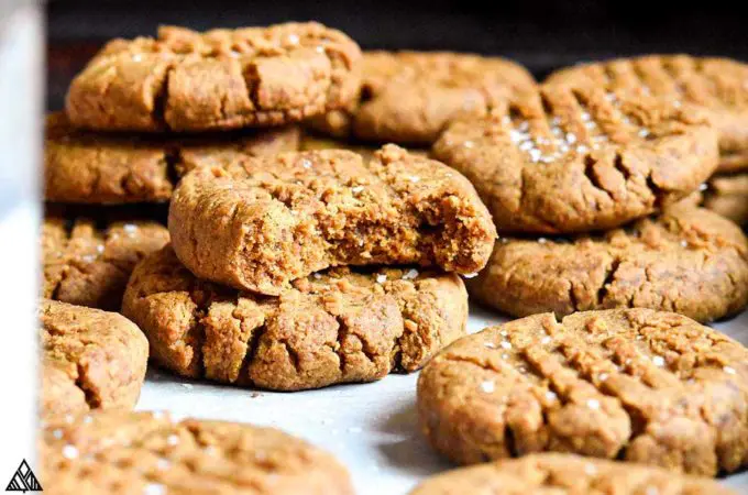 closer look of low carb peanut butter cookies