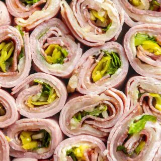 Top view of italian sub roll ups