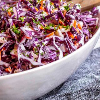 Jalapeno coleslaw in a plate