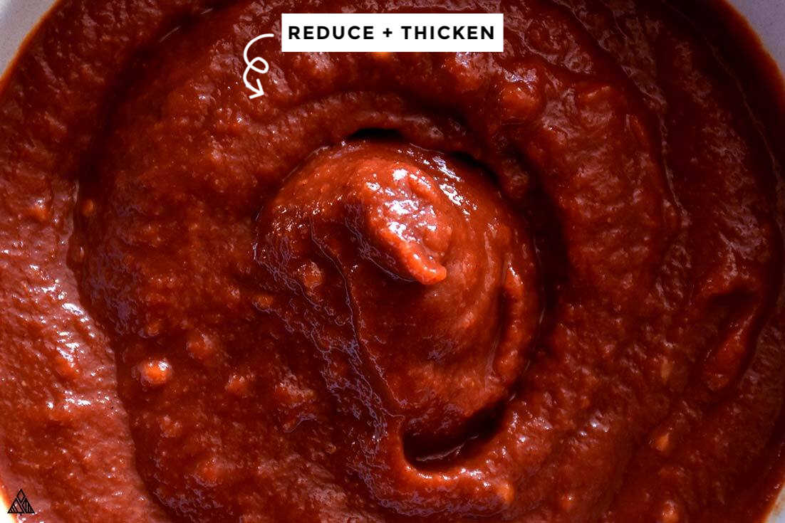 Top view of low carb bbq sauce