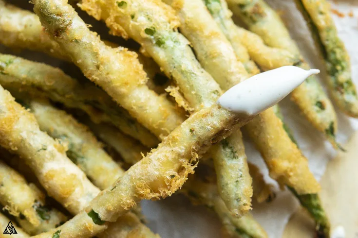 Closer look of low carb fried green beans