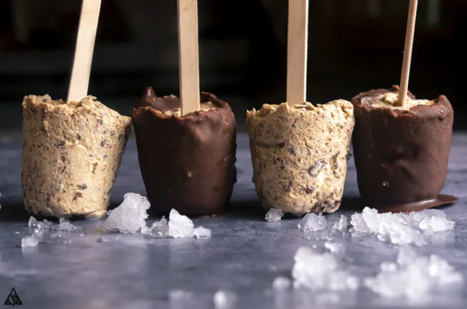 Side view of low carb ice cream bars