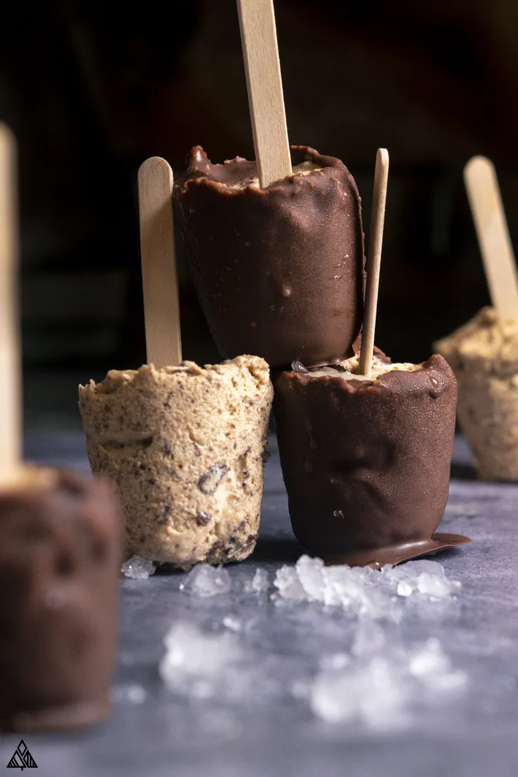 Closer look of low carb ice cream bars