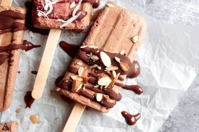 keto popscile with chocolate and nuts