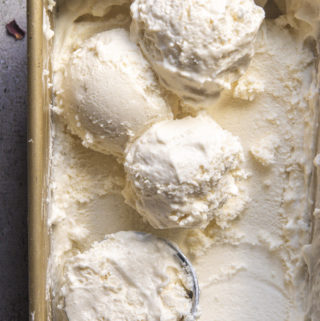 Top view of low carb vanilla ice cream