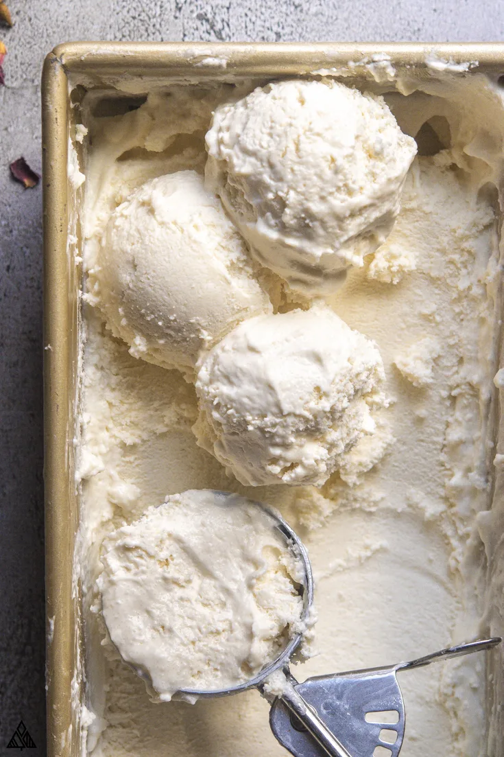 Top view of low carb vanilla ice cream
